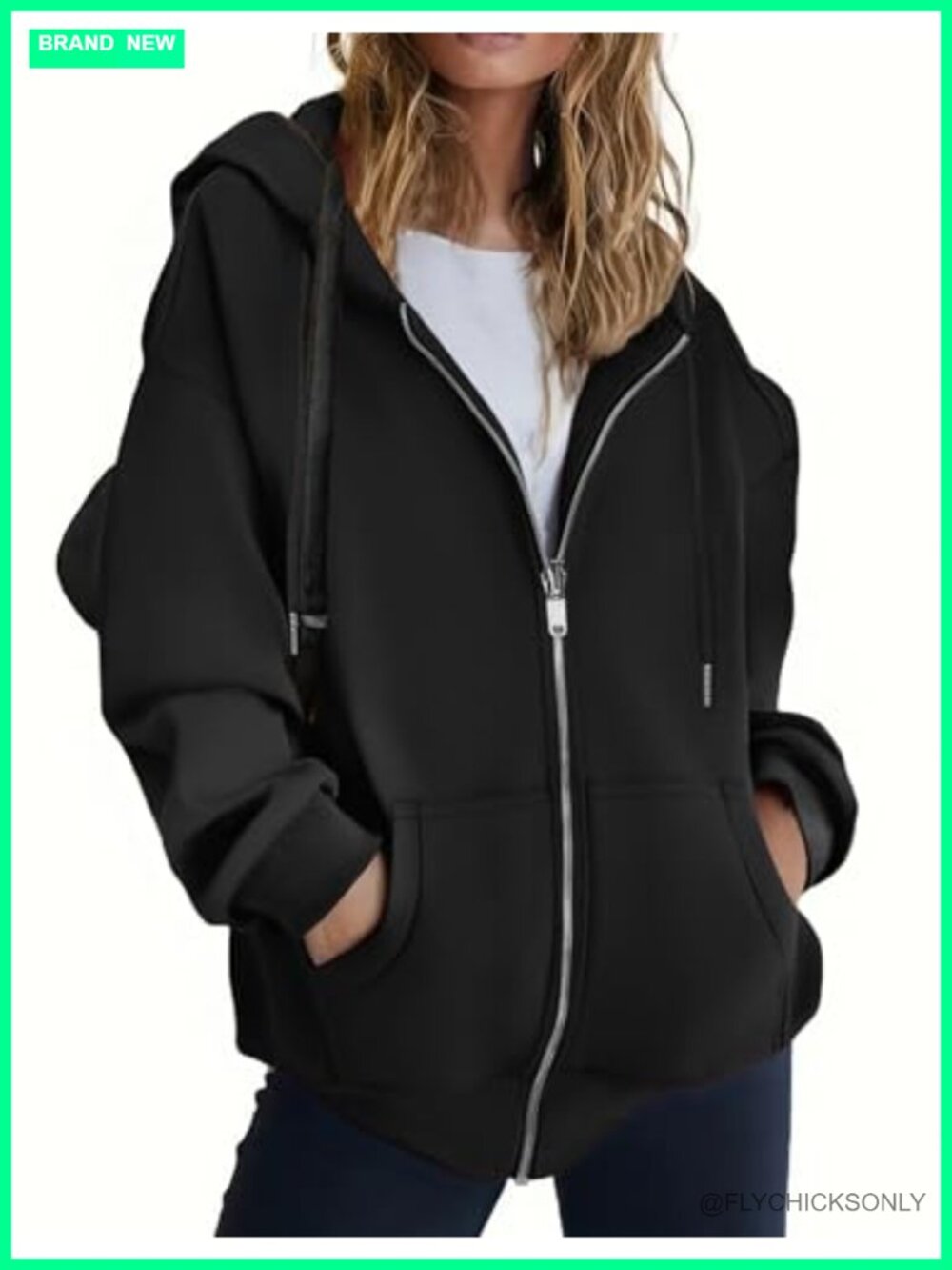 Women's Zip Up Hoodie Oversized Fleece Sweatshirt Polyester Rayon